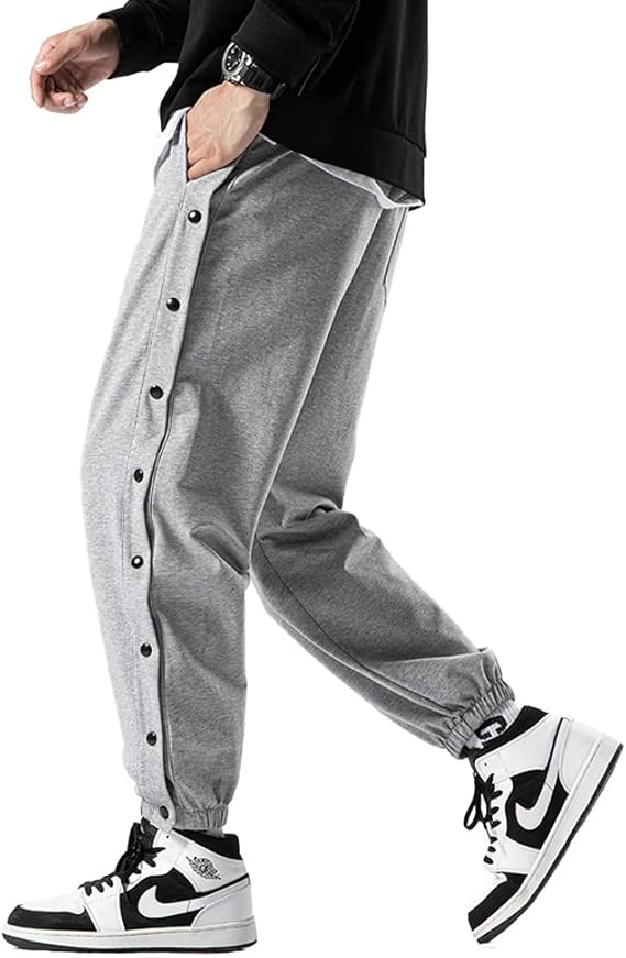スウェットパンツ メンズ サイドボタン ジョガーパンツ サルエル ワイドパンツ デニム ストレート 個性 ロングパンツ 無地 レーニングパンツ カジュアル ゆったり 春 21gray 2xl ファッション 通販