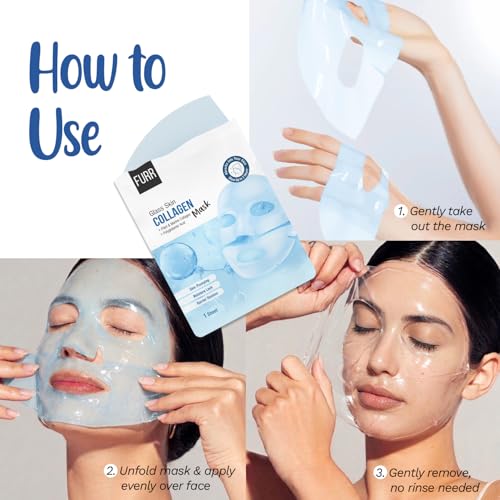 Image of FURR Korean Glass Skin Collagen Mask | Glow Up In 2 Hours | Deep Hydration, Barrier Repair, Moisture Lock | Plant & Marine Collagen | Overnight Face Mask Sheet