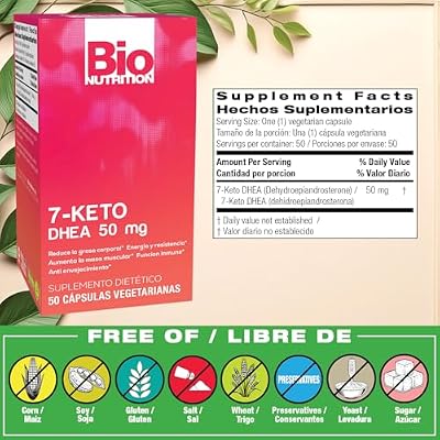 Bio Nutrition 7-Keto DHEA Vegi-Caps, 50 Count