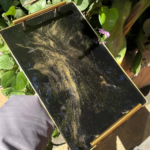 Image of RESINWORLD 14 inch x 9 inch x 0.5 inch XL Large Rectangle Mold, Deep Serving Tray Mold with Handles, Wedding Flower Mould for Resin