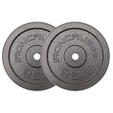 Iron Crush Standard 1 inch Cast Iron Weight plates 25lbs - Superior Hammertone Finish, Wider Range 1.25 - 50 lbs Weights. Ideal for Dumbbell Handles, 1in Barbells, Adjustable Kettlebell Handles - Sold in Pairs