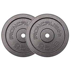 Standard 1 inch Cast Iron Weight plates – Superior Hammertone Finish, Wider Range 1.25 – 50 lbs Weights. Ideal for…