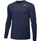 Nike Boys Legend Long Sleeve Athletic T-Shirt (Navy, Youth Medium)