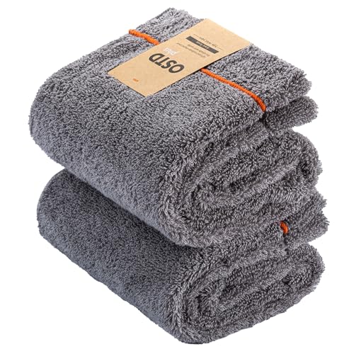 OSTDplus(オーエスティーディープラス) フェイスタオル 2枚セット グレー 綿100 ふわふわ グッドデザイン賞 fuwafuwa 約34×80cm くすみカラー 選べる8色