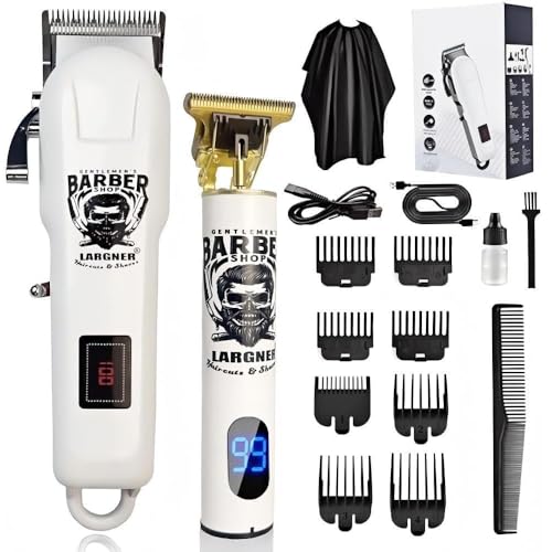 Tondeuse à cheveux professionnelle pour homme – Ensemble tondeuse électrique sans fil rechargeable à lame en T, tondeuse à cheveux de barbier pour homme