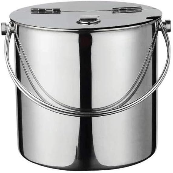 Ice Bucket,Durable Stainless Steel Portable Ice Bucket - Tong Lid for Bar Party Kitchen Picnic Longer Cooling Time Dishwasher Safe (Size : 2L) (4.8L)(3L)