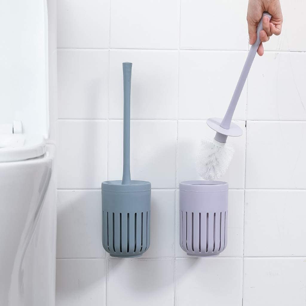 Szczotka do WC Zestaw do WC Szczotka Do WC Naścienna Bez Wiercenia Zestaw Szczotek Do WC Z Uchwytem Wentylowanym Długa Rączka Miękka Szczotka Łazienkowa Z Włosiem Uchwyt na szczotkę toaletową Szczotka