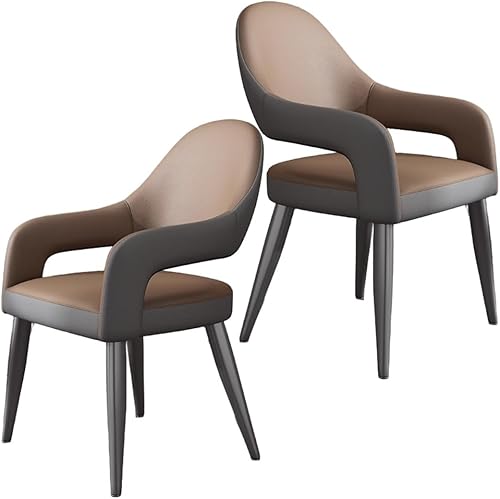 Miniatura 16 de YVYKFZD Leather Dining Chairs, Leisure Kitchen Chairs Set, Upholstered Dining Room Chairs with Backrest, Lounge Armchair Comfy Side Chair, for