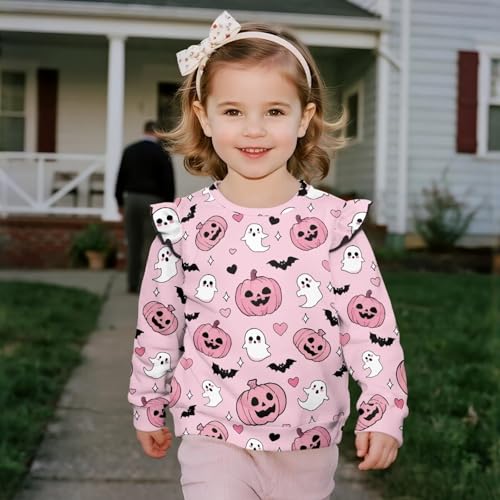 GePrint Little Girls Long Sleeve Top Breathable Polyester Spandex Fabric No Cap Crew-Neck Sweatshirt Washable for Daily Life3