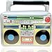 TK Gruppe Timo Klingler Aufblasbarer Retro Ghettoblaster ca 45 x 42 cm Hip Hop Radio Walkman 80er 90er Outfit Party Accessoires Kostüm Fasching Karneval Bad Taste Assi