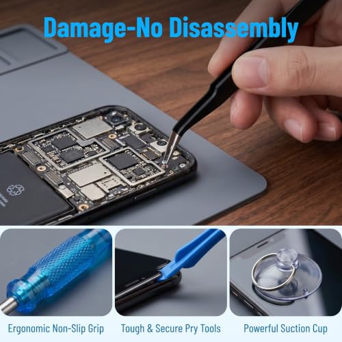 Image of Spudger Pry Tool Kit 7 Piece Opening Tool, Plastic & Metal Spudger Tool Kit, Ultimate Prying & Open Tool for iPhone, Laptop, iPad, Cell Phone, MacBook, Tablet, Computer, Electronics Repair