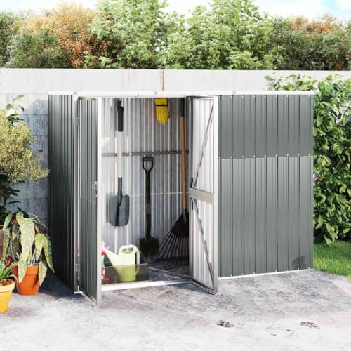 Refined Cobertizo Herramientas jardín Acero galvanizado 225x89x161 cm Gris