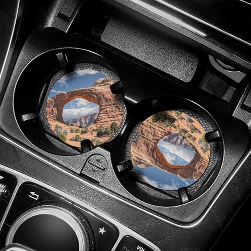 Portavasos para auto 2 unidades diseño Arches National Park miniatura 1