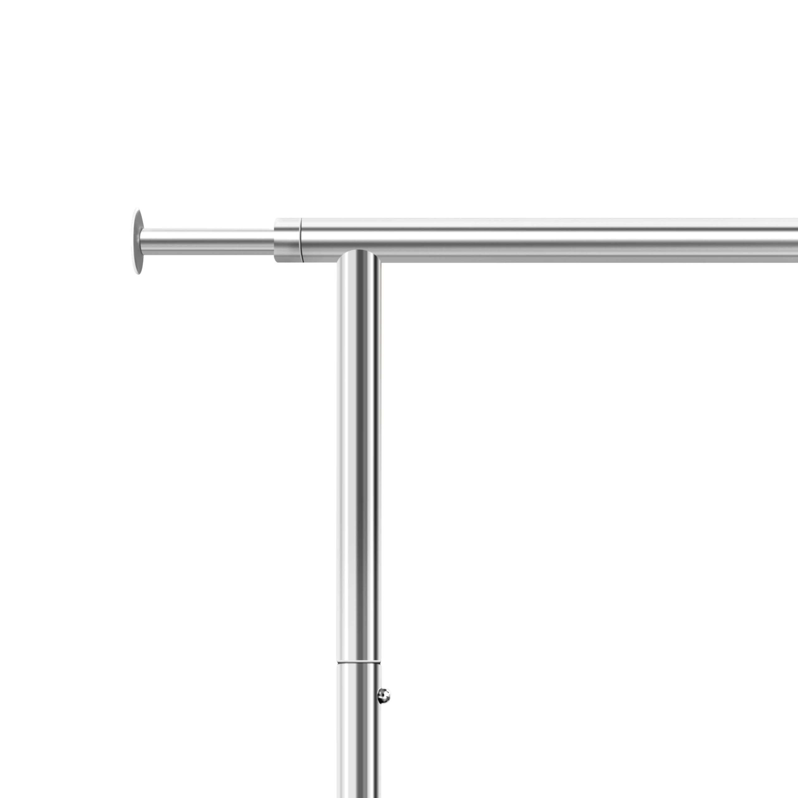 Yaheetech Portant à Vêtement Porte-manteau avec Etagères à Chaussures Métal Chromé Plus Long Haut Large Réglable Pliable avec Roulettes Mobile Charge 90kg, 190 x 55 x 178 cm