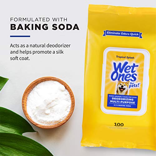 Wet Ones for Pets Deodorizing Dog Wipes with Baking Soda, Tropical Splash, 100 Count - image 3