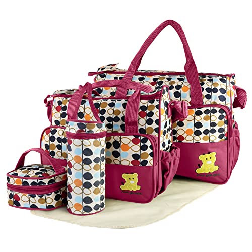 Image of KOCASO 5PCS Baby Nappy Diaper Bags Set Mummy Diaper Shoulder Bags