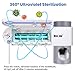MECO UV Toothbrush Holder, Toothpaste Dispenser + 5 Toothbrush Sterilizer Holder Wall Mounted with Sticker for Women Kids Baby Bathroom