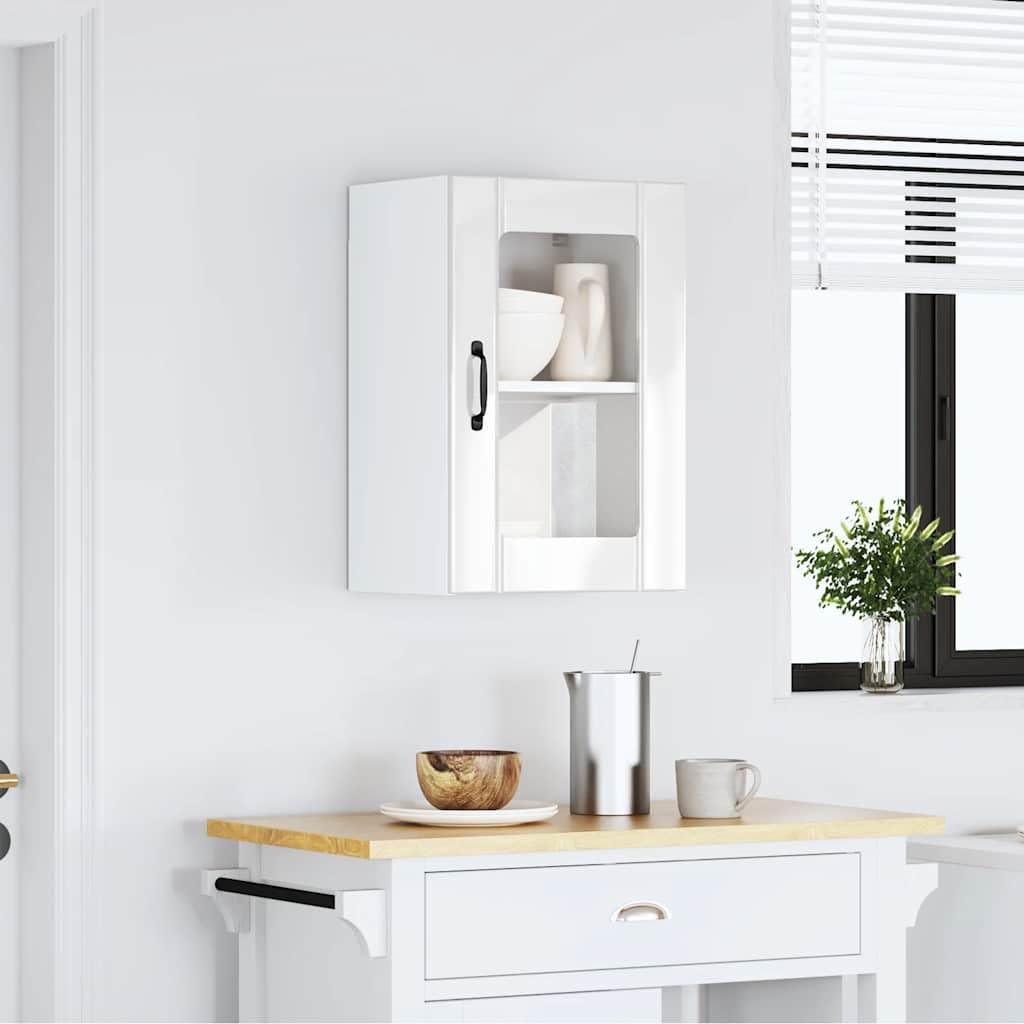 Genérico Armario Pared para Cocina Puerta Cristal Lucca Blanco Brillante,Mobiliario,Armarios y Almacenamiento,Armarios de Cocina,853769