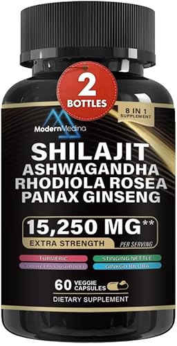 Miniatura 4 de Suplemento de hierbas de musgo marino 22 en 1 con shilajit del Himalaya, Ashwagandha, Rhodiola Rosea, Ginseng, 19445 mg, cápsulas vegetales
