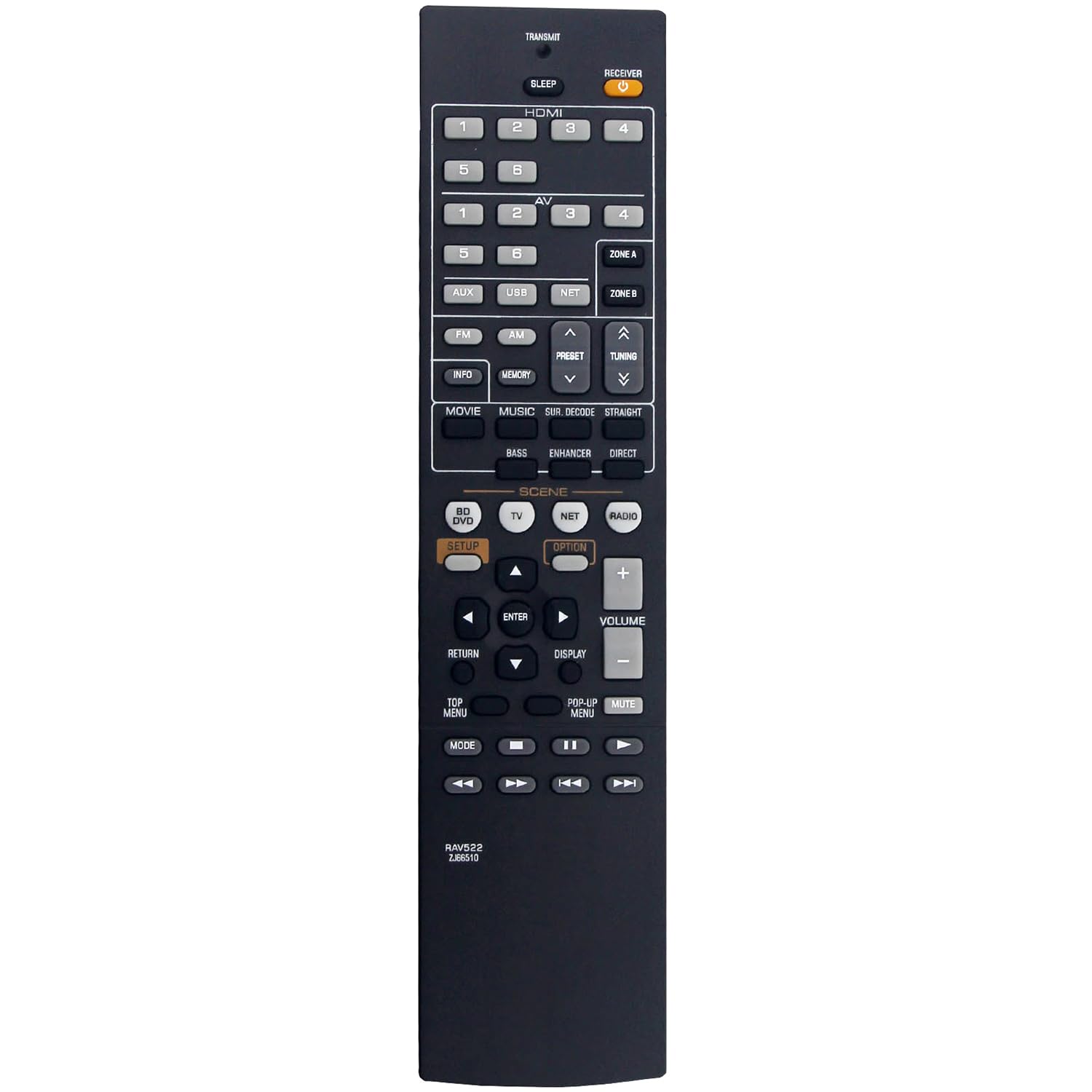 Amazon | RAV522 ZJ66510 リモコン 交換用 ヤマハホームシアター AV