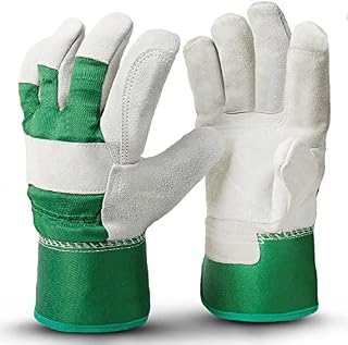 DZELLO Work Gloves and Heavy Duty Gardening Gloves for Men and Women- Garden Gloves Thorn Proof - Leather Gardening Gloves - Durable and Breathable - Safety Work Gloves - Best Garden Gifts - 1 Pair