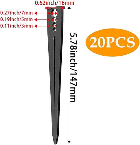 Miniatura 2 de 20 estacas de riego por goteo universales para tubos de goteo de 18"-14" para riego, invernadero, jardín, cultivo hidropónico