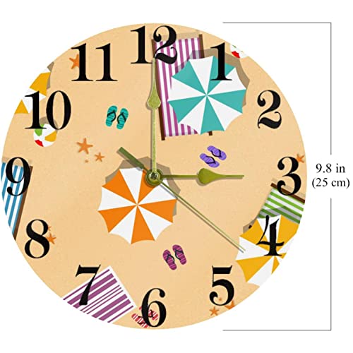 Horloge murale de plage silencieuse de haute précision pour salon - 7