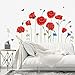 decalmile Pegatinas de Pared Amapola Roja Vinilos Decorativos Flores Mariposa Adhesivos Pared Oficina Habitación Dormitorio Salón
