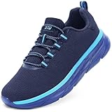 STQ Slip on Sneakers Women Orthopedic Walking Shoes Tennis for Plantar Fasciitis Relief Cushioned Sole Arch Support Breathable Non Slip Athletic Gym Workout Comfort Memory Foam Navy US 8.5