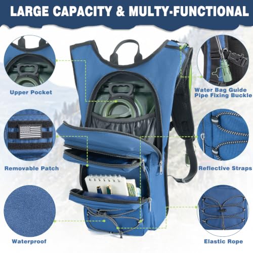 Image of Hydration Backpack, Tactical Molle Water with 3L TPU Water Bladder | Lightweight Military Hydration Daypack for Hiking, Running, Cycling, Climbing, Biking, 105 oz, Breathable Back Panel