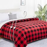 Homemate Electric Blanket Heated King Size - 100“x90“ Ultra Soft Cozy Flannel Heating Blanket with 10 Fast Heat Levels 8 Hours Auto Off Over-Heated Protection ETL Certification Keep Warm in Home