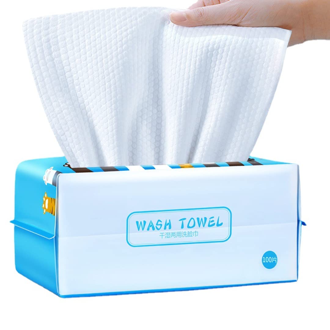 ChenTaid Extra Thick Soft Dry Wet Wipes, Cotton Disposable Facial Wipes, 100 Sheets