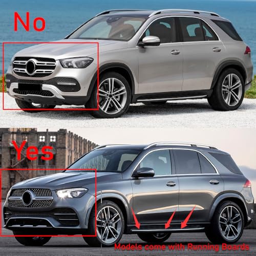 Image of Mud Flaps Compatible with Mercedes-Benz GLE-Class SUV 2020-2026 | GLE 450, GLE 580, Models with AMG-Line Package & Running Boards, Front Rear Splash Guards Mud Guards Set of 4, Black