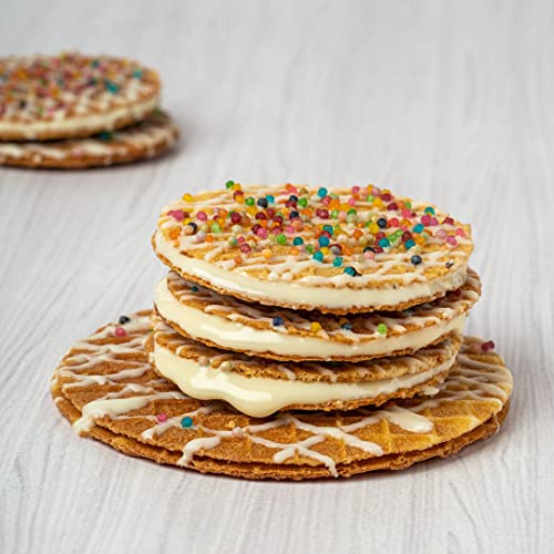 Image of NOVANOVA White Chocolate Waffle Cookies -Vegetarian, 100% Eggless | No Added Preservatives | Freshly Baked For You - Box Of 24, 480 Gram