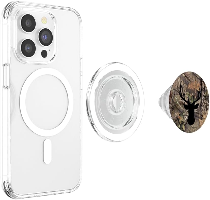 Outdoor Hunting Camouflage Gift with Deer Head Realtree camo PopSockets PopGrip for MagSafe