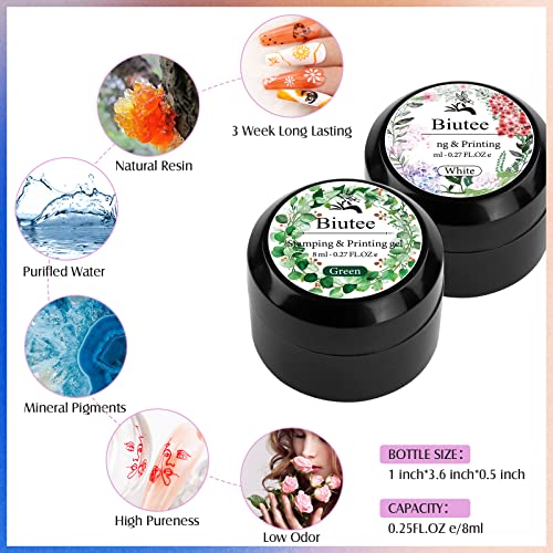 Nail Stamping And Painting Gel Polish Nail Stamper Kit, 5Pcs Nail Stamping Plates 8 Colors Nail Stamping Polish Gel Stamper Scraper Set For Manicure Diy Nail Art Design #TOP3