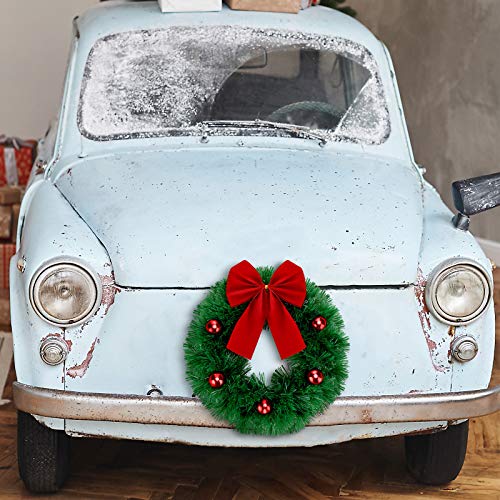 Bbto BBTO-13673 Christmas Car Wreath Large Artificial Car Wreath Outdoor Christmas Craft Wreath Plastic Pine Christmas Wreath thumb #1