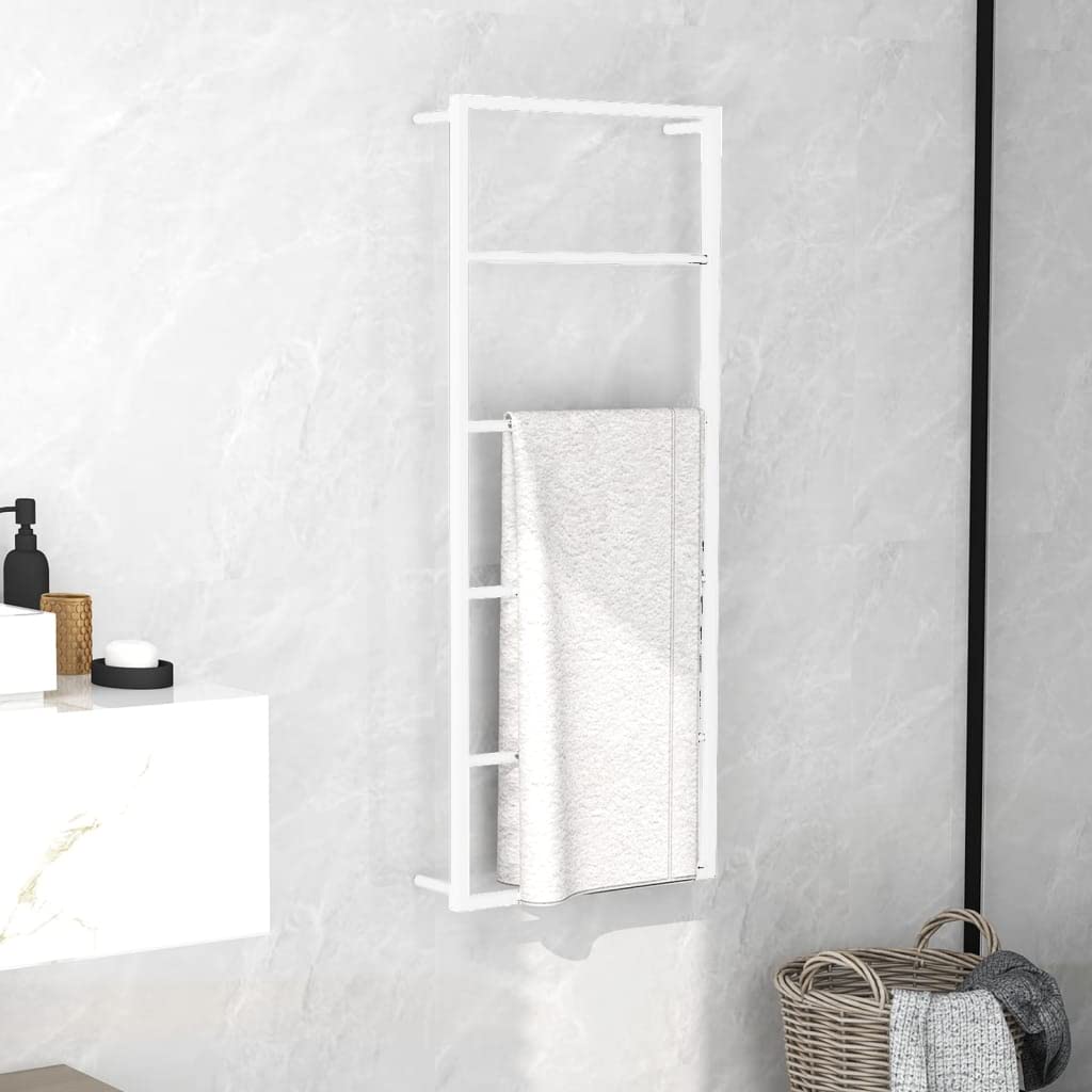 Porte-Serviettes Blanc 45x10x115 cm Acier Porte-Serviettes Blanc,336119