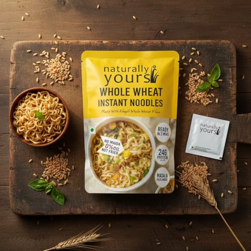 Image of Naturally Yours Khapli Atta Whole Wheat Instant Noodles 175g | 24g Protein | High Protein & Fiber | 100% Maida-Free | Healthy Meal | Non-Fried | No Onion No Garlic Jain-Friendly | Pack of 2