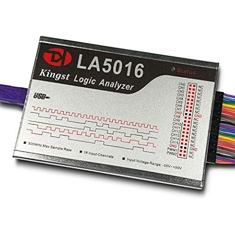InnoMaker LA5016 USB Logic Analyzer 16Channels 500M Max Sample Rate 10GB Samples MCU/ARM/FPGA Debug Tool English Software Support Windows (32bit/64bit),Mac OS,Linux Cover