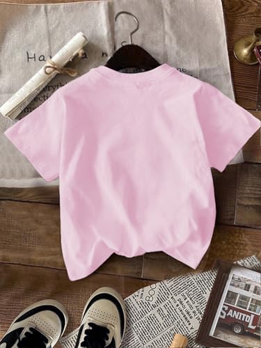 Image of WDIRARA Girl's Leopard Graphic T Shirt Crew Neck Short Sleeve Tee Shirts Cute Tops