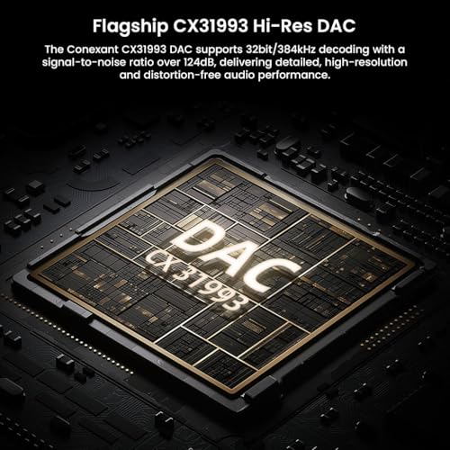Image of AUDIOCULAR BEAM USB-C to 3.5mm DAC Dongle, CX31993 DAC + MAX Amp, Hi-Res Audio Adapter 32bit /384khz, Compatible with iPhone 17 /16 /15 Series, Galaxy S25 / S24 Ultra & Type C Phones (Black)