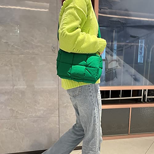 Image of Shoulder Bag Lightweight Puffer Tote Crossbody Bag Handwoven for Women | waterproof nylon, durable, soft padded texture, versatile for travel, work, weekend, everyday, adjustable strap