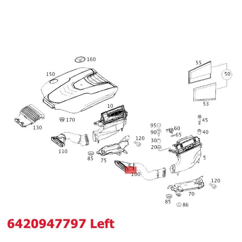 Tuyau d'admission d'air diesel Mercedes S350 Bluetec 4-Matic A6420947897 - 4