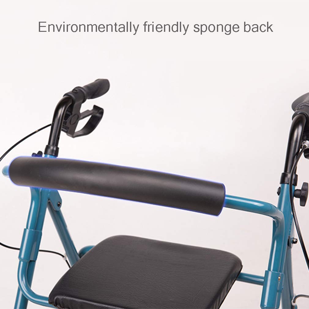 Walker, Rollator Walking Pomoce dla seniorów, Walker z wyprostowaną postawą, Lekki składany aluminiowy chodzik z wygodnym siedzeniem, Walker Twój najlepszy wybór Walker, niebieski little surprise