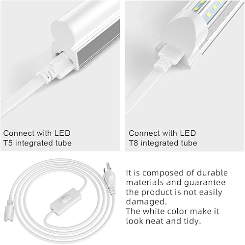 Miniatura 4 de SHOPLED Cable de alimentación de enchufe de 5 pies T5 T8 Cable de alimentación de tubo LED con interruptor de encendidoapagado Enchufe de 3 clavijas
