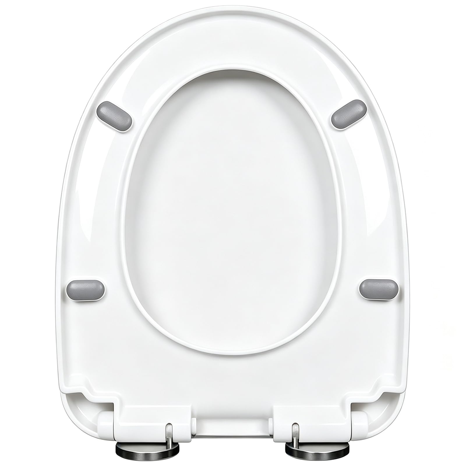Brigtviee White Toilet Seat With Slow Close Hinges, U Shape Toilet Seats