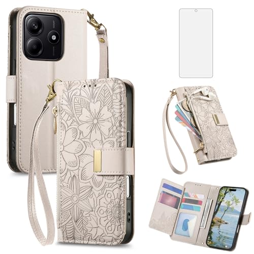 Étui portefeuille Xiaomi Redmi Note 14 4G antichoc pour ranger cartes et monnaie