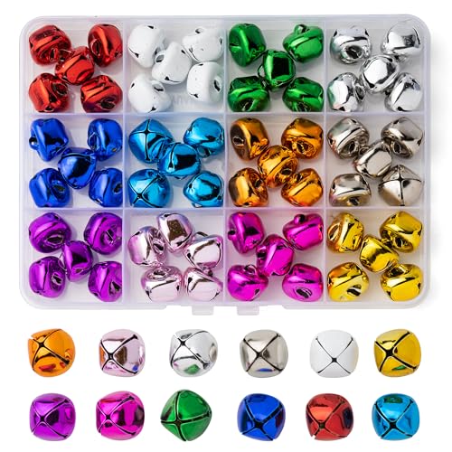 12 Colors Jingle Bells For Crafting, 60Pcs Colorful Small Bell For Crafts, 0.59 Inch Bulk Christmas Bells For Home Decorations, Multi-Color Mini Jingle Bell For Pets And Party Decor