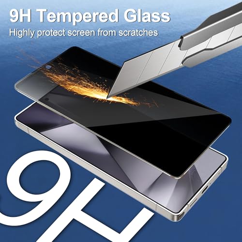 Image of 3 Pack Privacy Screen Protector for Samsung Galaxy s24 ultra | Tempered Glass + 2 Pack Camera Lens Protector 9H Hardness True 25Anti Spy Accessories Military Grade Shatterproof 6.8 inch Black